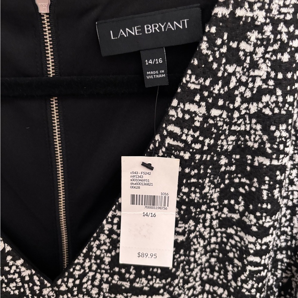 Lane Bryant Monochrome Textured Skater Dress - Picture 3 of 4